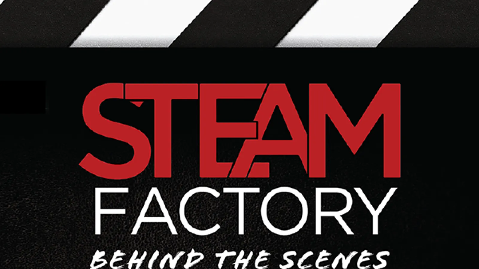 event title stylized like a film clapperboard