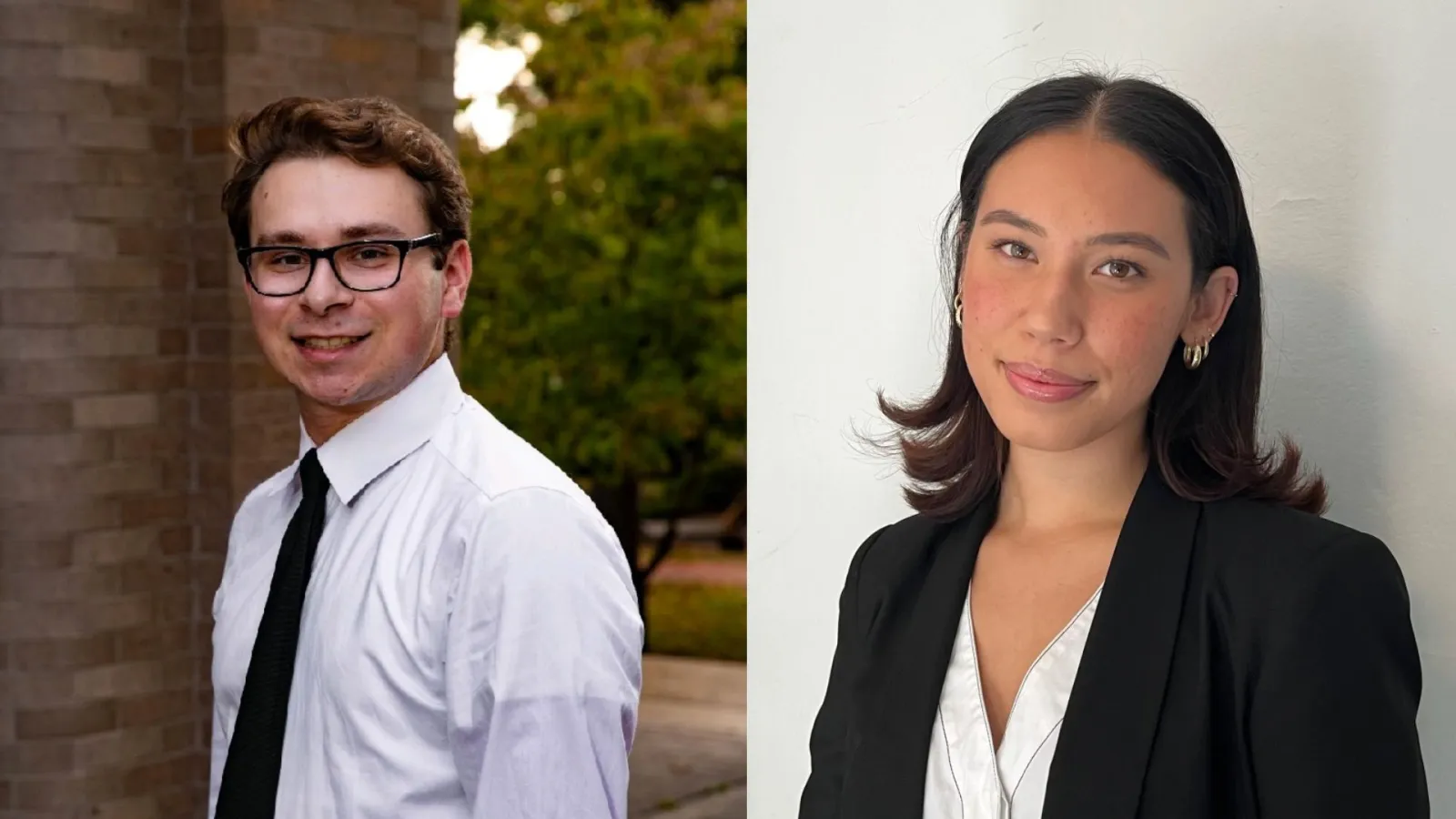 Headshots of Michael Smoley and Sophia Buskirk