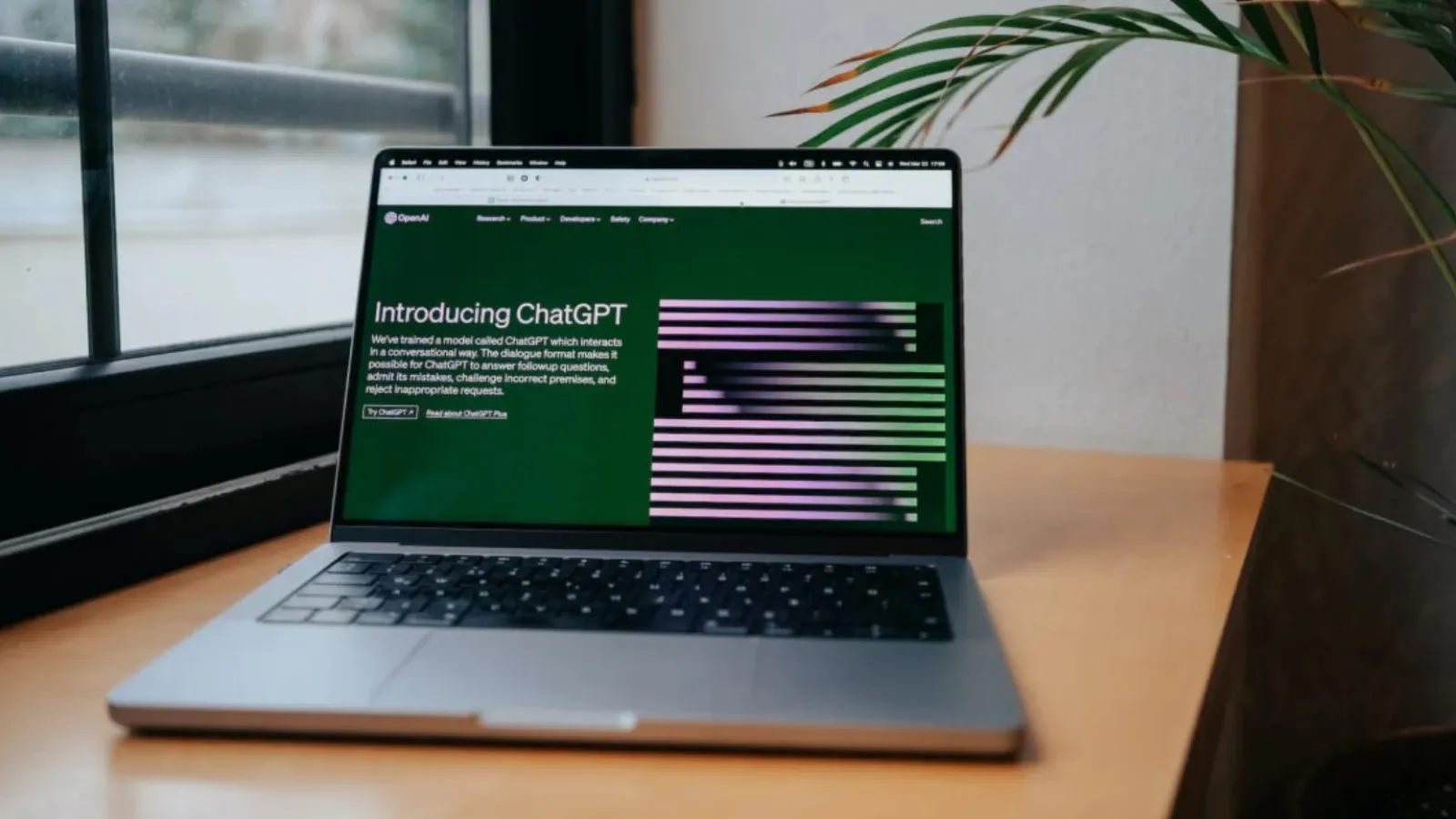 ChatGPT software on a laptop screen