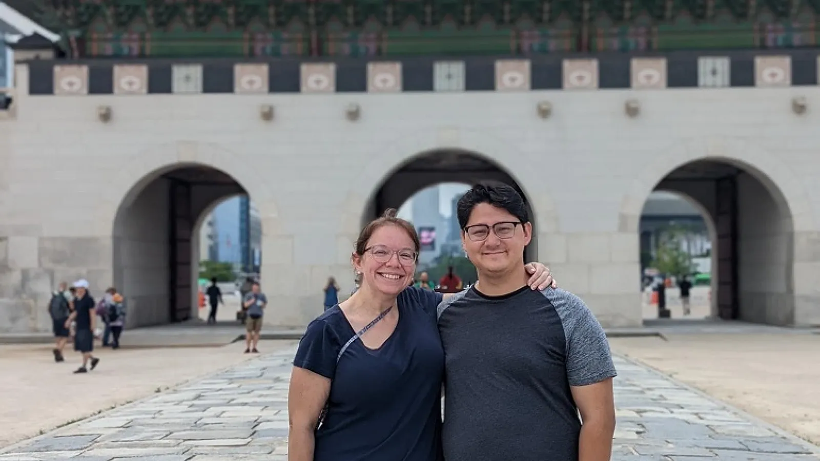 Jessi Middleton and her husband in Korea