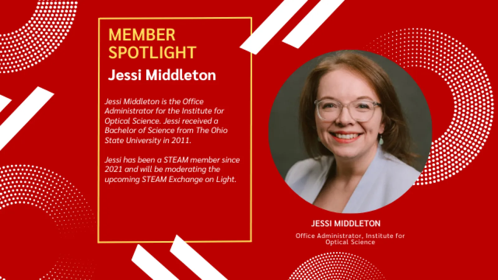 A graphic highlighting Jessi Middleton