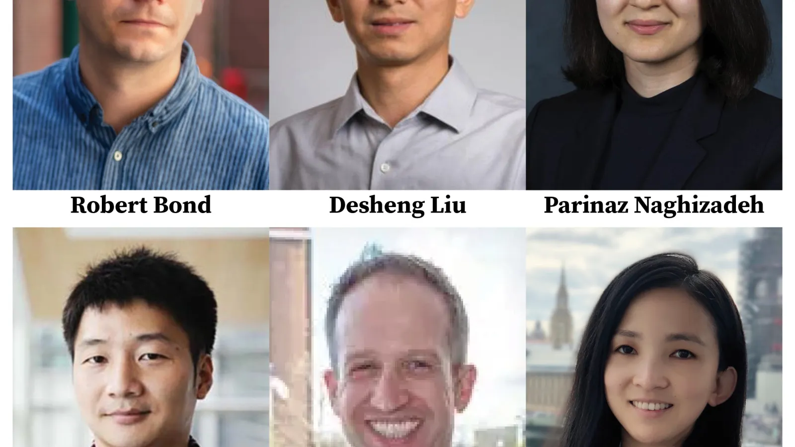 The six new community of practice directors joining TDAI leadership team, including Robert Bond, Desheng Liu, Parinaz Naghizadeh, Rongjun Qin, Mike Rayo and Huan Sun