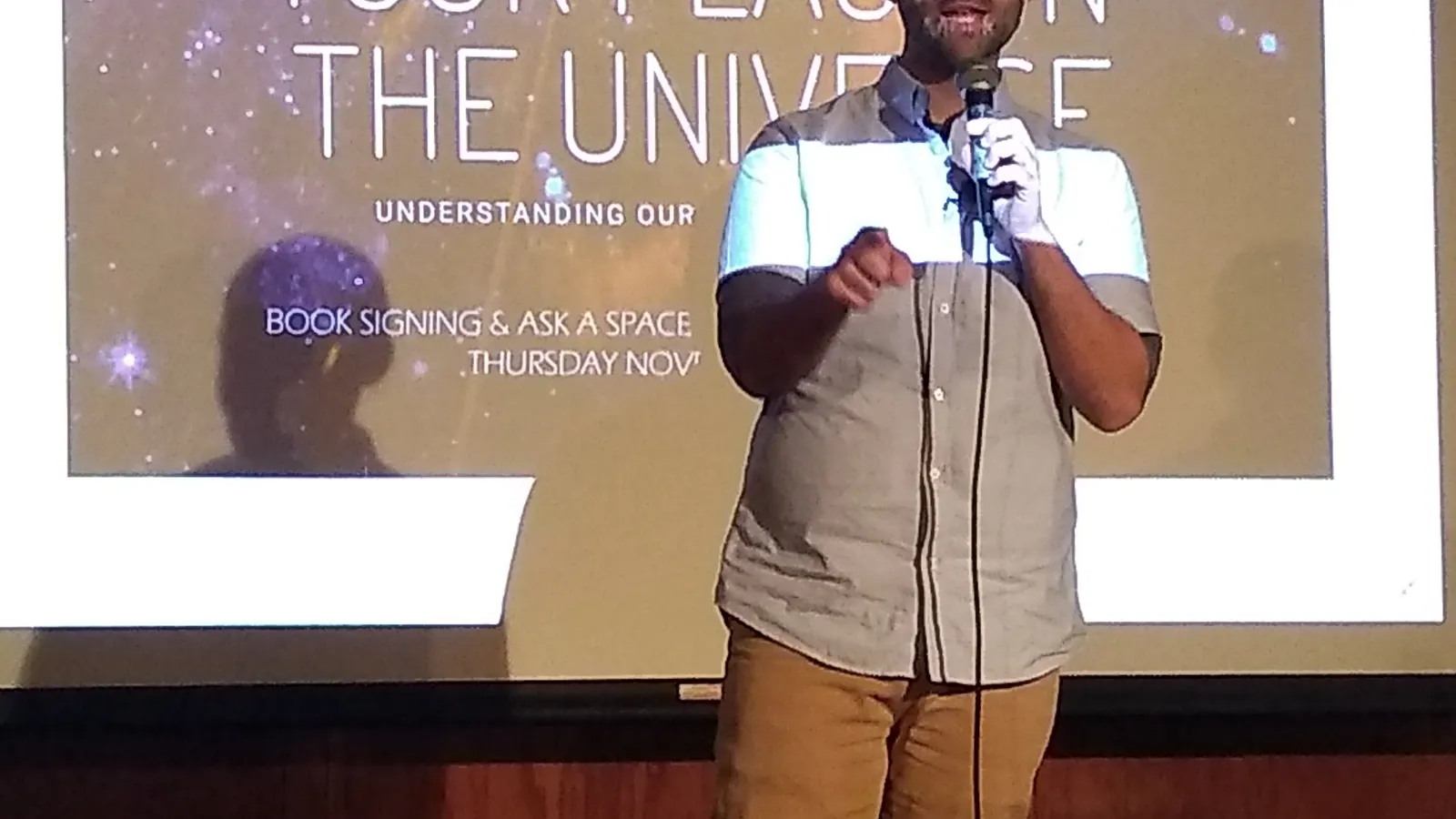 Photo of Dr. Paul Sutter answering questions