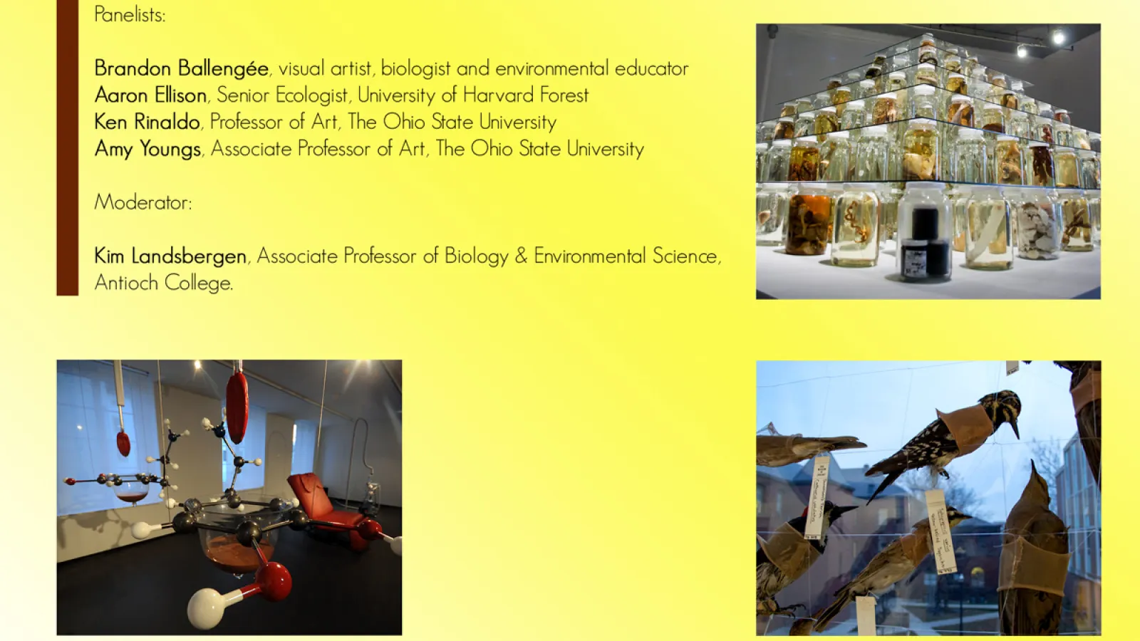Flyer for Art & Science panel discussion