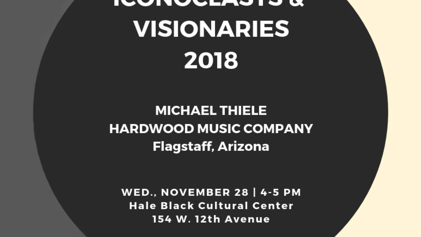 informational flyer for the event, displays date, time, location, etc. 