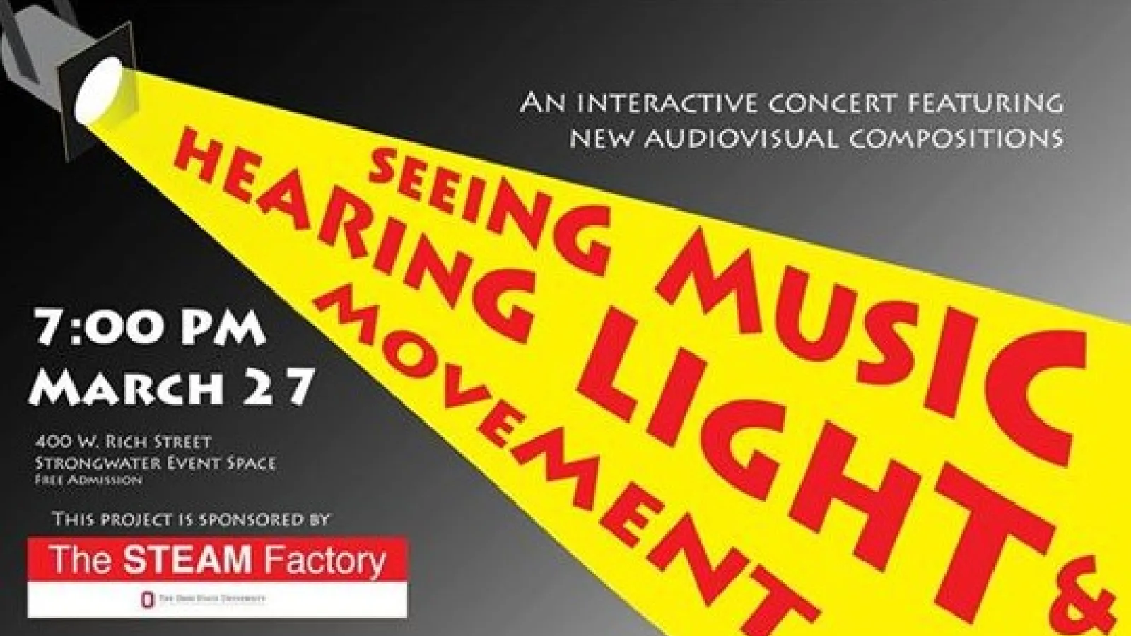 Flyer for Seeing Music, Hearing light and Movement with Anna Gawboy
