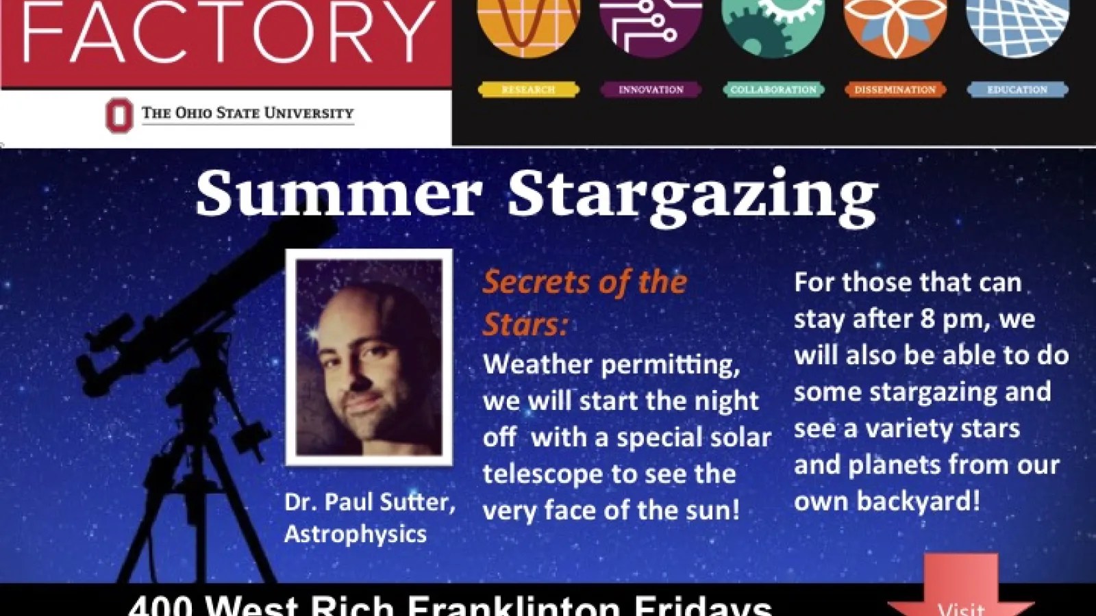 Franklinton Friday: Summer Stargazing Flyer