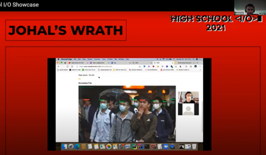 a screen capture of a High School <I/O> presentation entitled "Johal's Wrath"