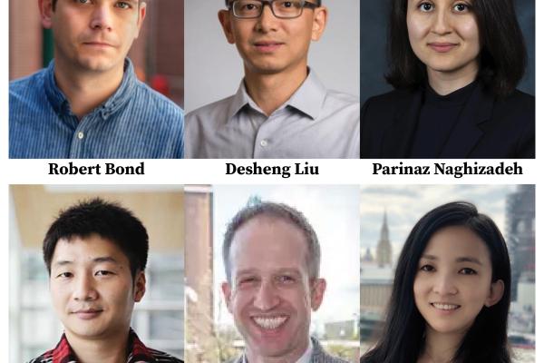 The six new community of practice directors joining TDAI leadership team, including Robert Bond, Desheng Liu, Parinaz Naghizadeh, Rongjun Qin, Mike Rayo and Huan Sun