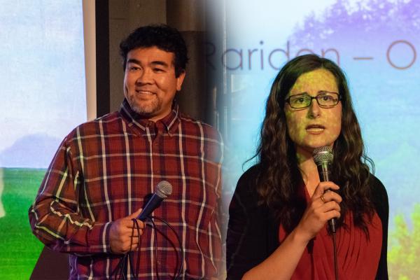 Oct18_SciencePub Presenters Dr. Andreas Chavez and Meagen Horn
