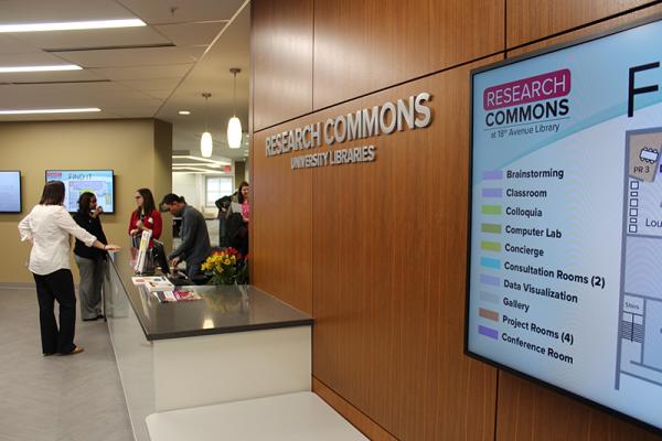 ResearchCommons reception desk of the Research Commons