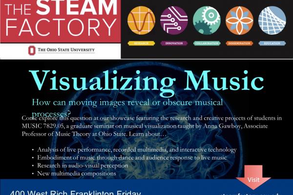 Visualizing Music Flyer for STEAM Factory Franklinton Friday