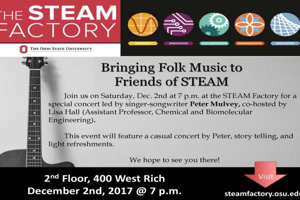 Flyer of Peter Mulvey concert at STEAM Factory Flyer of Peter Mulvey concert at STEAM Factory