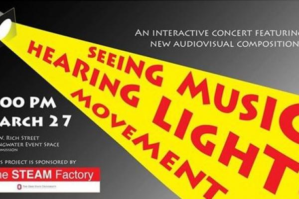 Flyer for Seeing Music, Hearing light and Movement with Anna Gawboy