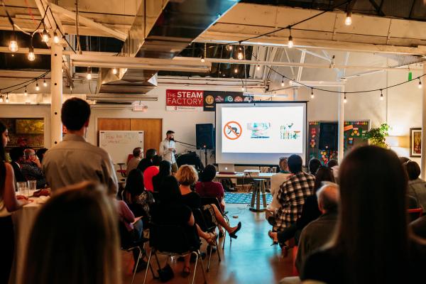 Steam Factory space filled for the Pecha Kucha Steam Factory space filled for the Pecha Kucha